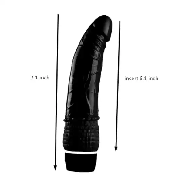 7 Inch Black Soft Jelly Rubber Female Masturbation Vibrator Dildo - Product Gallery View 2 | act wellness