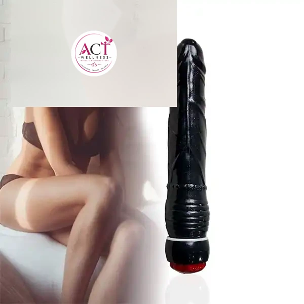 Black Thunderlight vibrating Dildo - Product Gallery View 3 | act wellness
