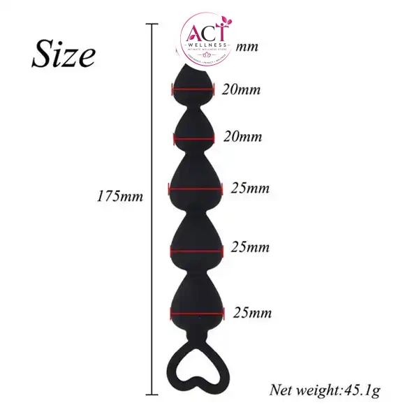 Water Drop Shaped Anal Beads Plug - Product Gallery View 5 | act wellness