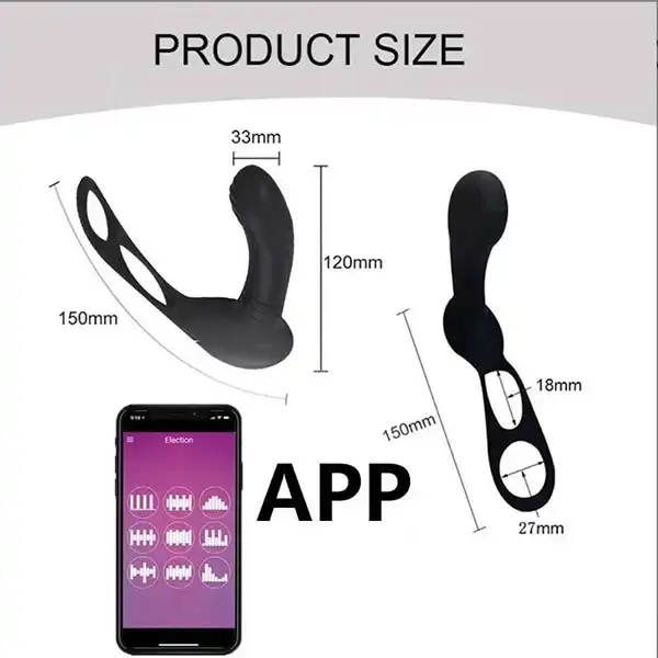 Bluetooth APP Control Prostate Massager With Penis Ring - Product Gallery View 2 | act wellness