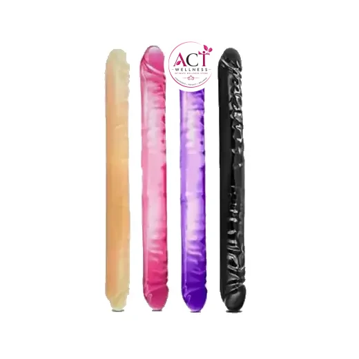 Blush 24 cm Double Head DildoSoft Flexible Double Penetrating - Product Gallery View 3 | act wellness