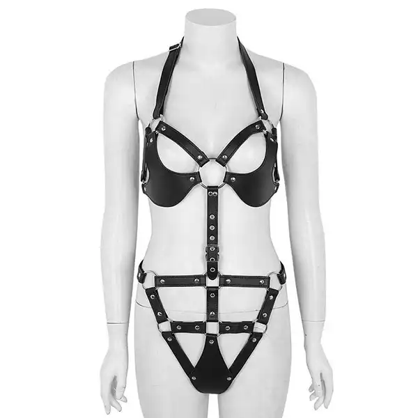 Bondage Women Sexy Black Bodysuit Belt Chastity - Product Gallery View 3 | act wellness