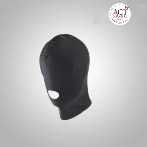 Bondage Bdsm Hood Fetish Locking Open Mouth Mask (Black) - Buy Online in India | act wellness - view 1