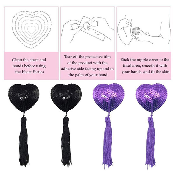 Breast Bra Tassel Nipple Cover Pasties Petal Stickers For Women - Product Gallery View 2 | act wellness