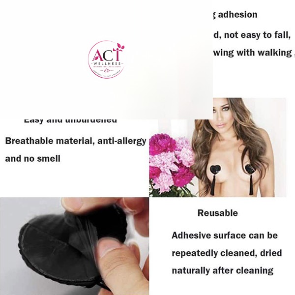 Breast Bra Tassel Nipple Cover Pasties Petal Stickers For Women - Product Gallery View 3 | act wellness