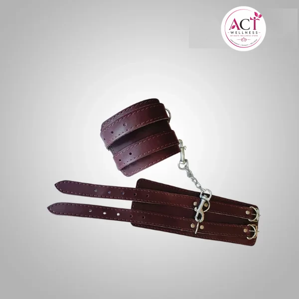 Burgundy Double Buckle Handcuffs - Buy Online in India | act wellness - view 1