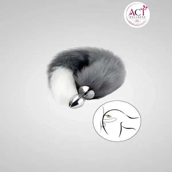 Butt Plug Fox Tail Cosplay But Plug (Black/white) - Buy Online in India | act wellness - view 1