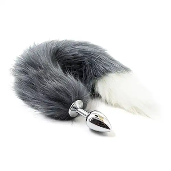 Butt Plug Fox Tail Cosplay But Plug (Black/white) - Product Gallery View 3 | act wellness