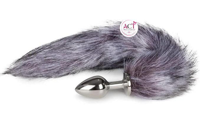 Butt Plug Fox Tail Cosplay But Plug (Black/white) - Product Gallery View 4 | act wellness