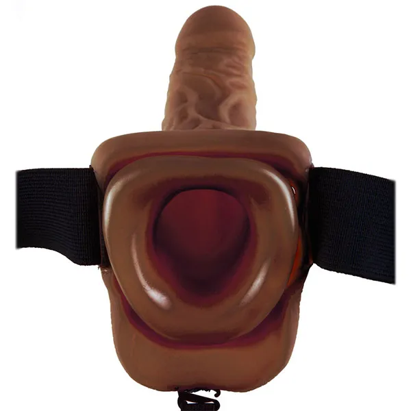 Choco Hollow Strap On With Vibration & Balls - Product Gallery View 3 | act wellness
