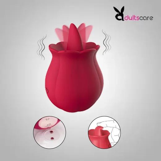 Clitoral Rose Sex Toys Multi Vibrator Stimulator for Women Licking Tongue - Buy Online in India | act wellness - view 1