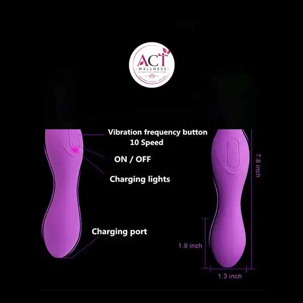 Clitoral Stimulation Dual Head Vibrator Butt Plug Erotic Toy - Product Gallery View 3 | act wellness