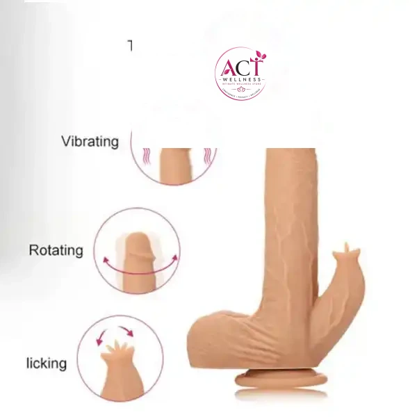 Clitoral Stimulation Suction Cup Thrusting Vibrator Realistic Dildo - Product Gallery View 2 | act wellness