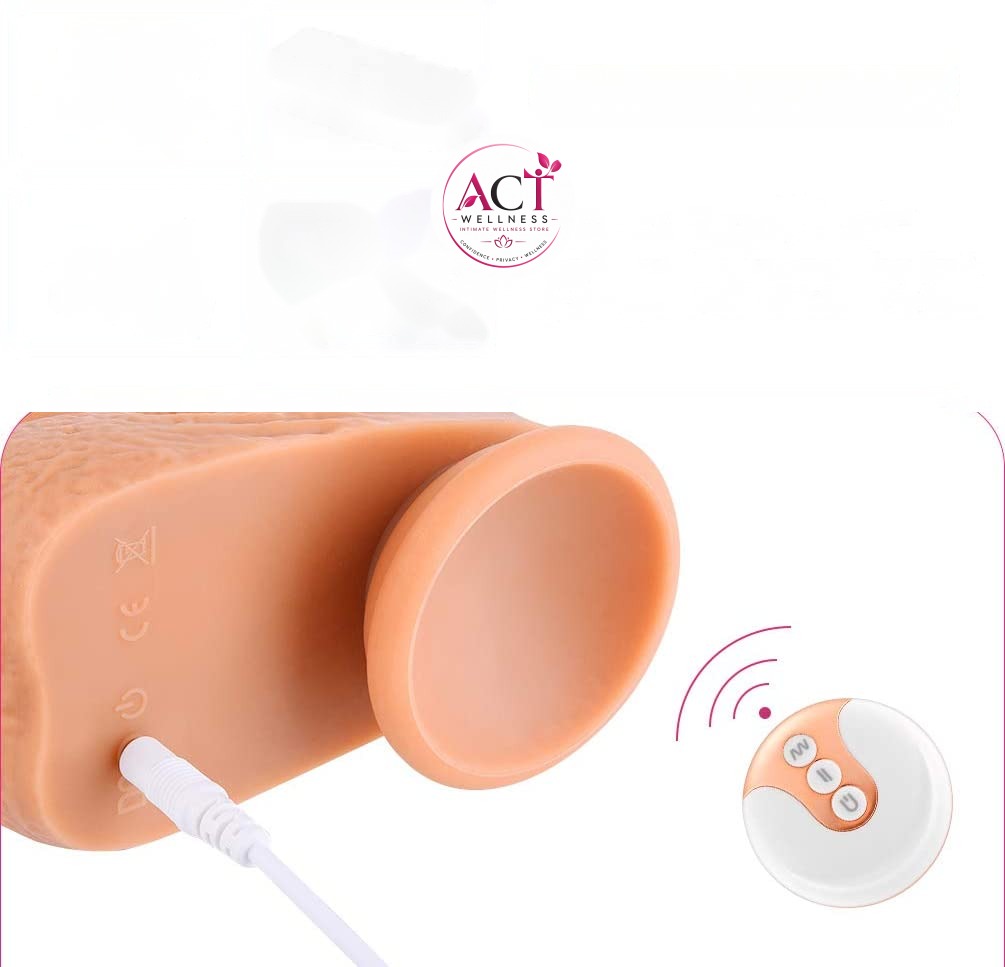 Clitoral Stimulation Suction Cup Thrusting Vibrator Realistic Dildo - Product Gallery View 4 | act wellness