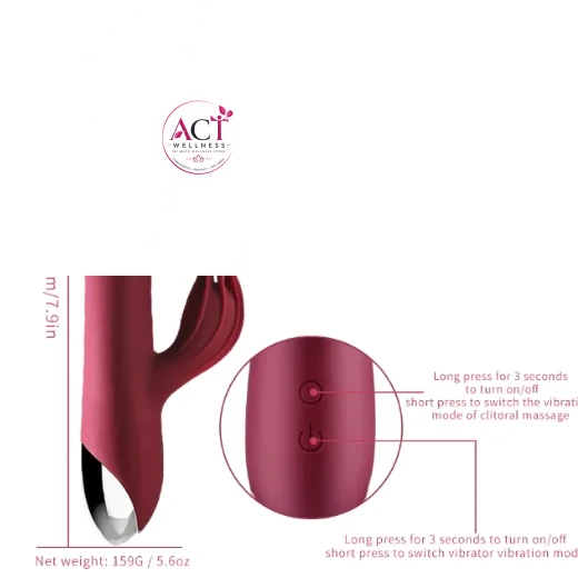 Clitoris G-spot Stimulation with 10 Modes Vibrations Dual Motor Stimulator - Product Gallery View 3 | act wellness
