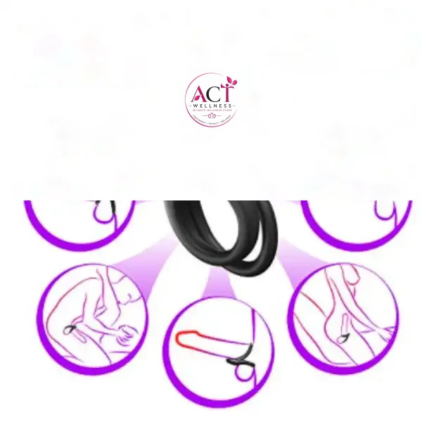 Double Cock Ring Ball Strap Penis Ring Enlarger - Product Gallery View 2 | act wellness