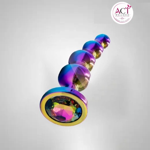 Colorful Curved 4 Bead Stimulating Unisex Butt Plug - Buy Online in India | act wellness - view 1