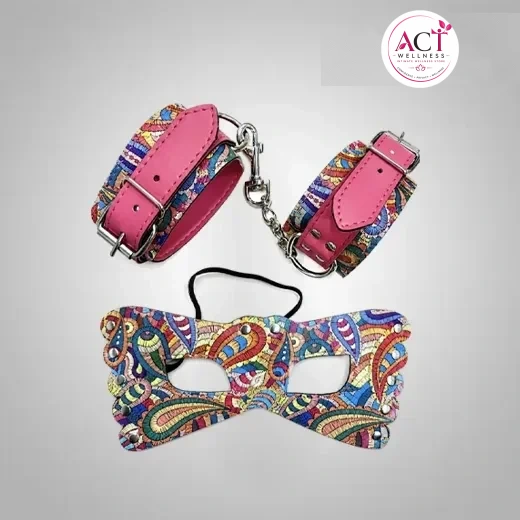 Colourful Handcuffs And Eye Mask Combo - Buy Online in India | act wellness - view 1