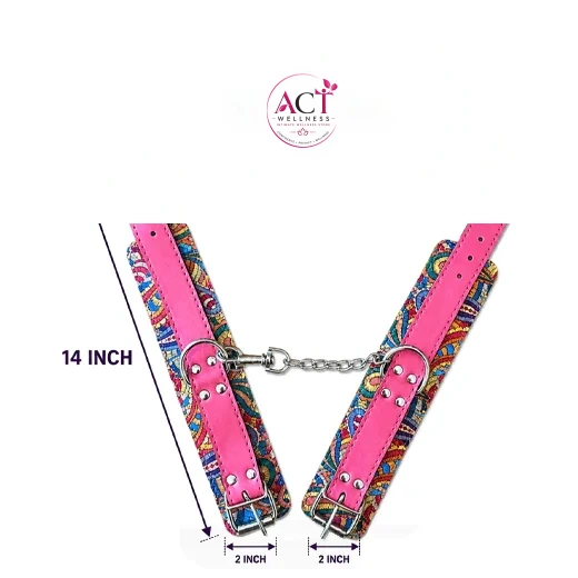 Colourful Handcuffs And Eye Mask Combo - Product Gallery View 2 | act wellness