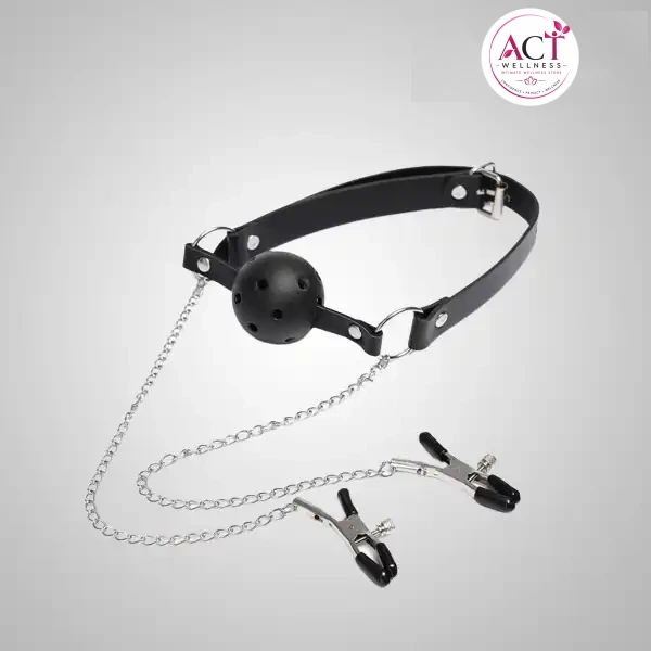 Couple Nipple Clamps Mouth Ball Gag Kit for Women - Buy Online in India | act wellness - view 1