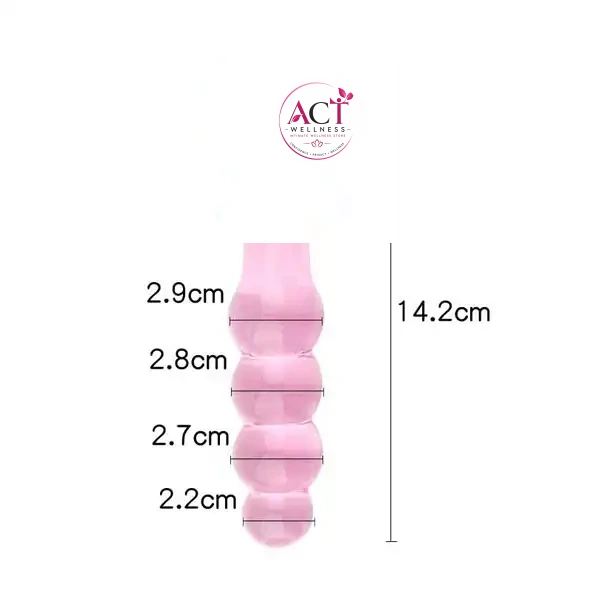 Pink Crystal Glass Anal Butt Plug - Product Gallery View 3 | act wellness