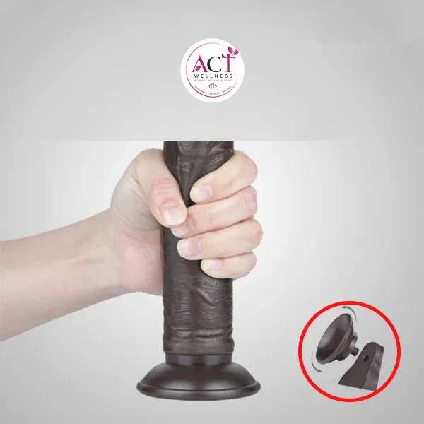 Dark Brown Without Balls Skin Dual Layer 8 Inch Dildo - Buy Online in India | act wellness - view 1