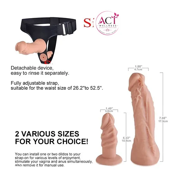 Double Ended Strap On Dildo Lesbian - Product Gallery View 5 | act wellness