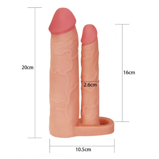 Double Penis Sleeve With Anal Dildo - Product Gallery View 2 | act wellness