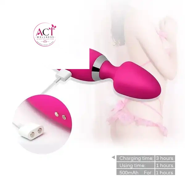 Dual Vibrators G-Spot Woman USB Rechargeable Magic Wand Massager - Product Gallery View 3 | act wellness