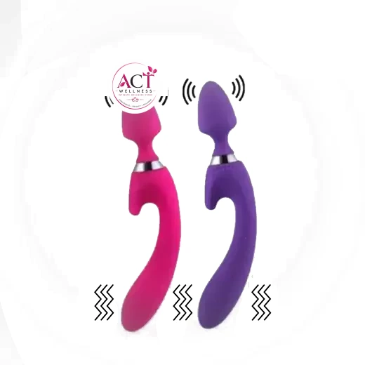Dual Vibrators G-Spot Woman USB Rechargeable Magic Wand Massager - Product Gallery View 5 | act wellness