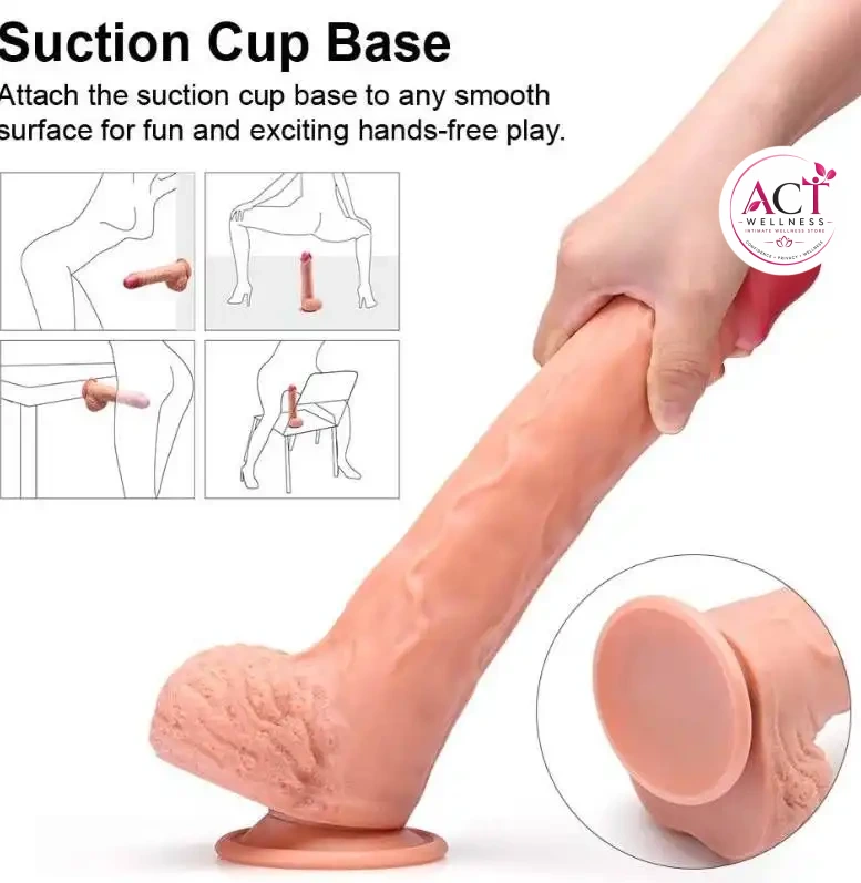 Dual Layered 10 Inch Strong Suction Dildo - Product Gallery View 3 | act wellness