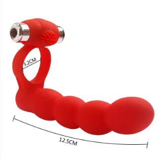 Silicone Double Penetrator Anal Sex Beads Butt Plug Cockring - Product Gallery View 3 | act wellness