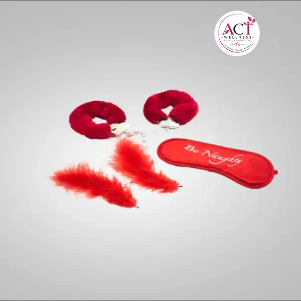 Eye Mask Feather Toys Furry Handcuff 3Pcs Sex Toys Set - Buy Online in India | act wellness - view 1