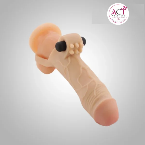 Fanta Flesh Vibrating Penis Extension - Buy Online in India | act wellness - view 1