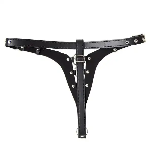 Female Adjustable Chastity belt Leather Bondage Panty - Product Gallery View 4 | act wellness