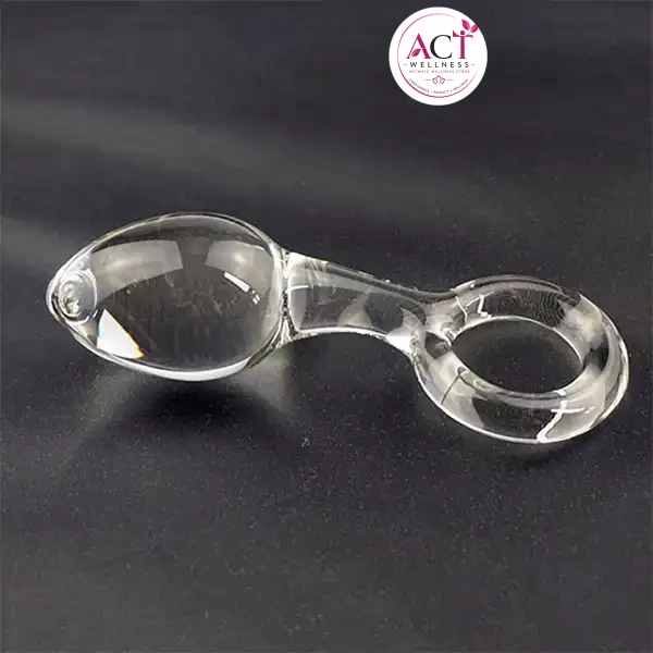 Glass Anal Plug with Ring - Product Gallery View 2 | act wellness