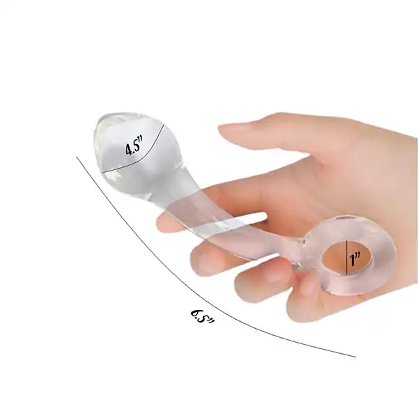Glass Anal Plug with Ring - Product Gallery View 3 | act wellness