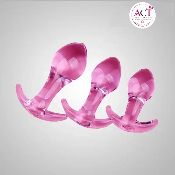 Glass Butt Plug Toy Anal Butt Plug with Boat Anchor Base for Men Women - Buy Online in India | act wellness - view 1