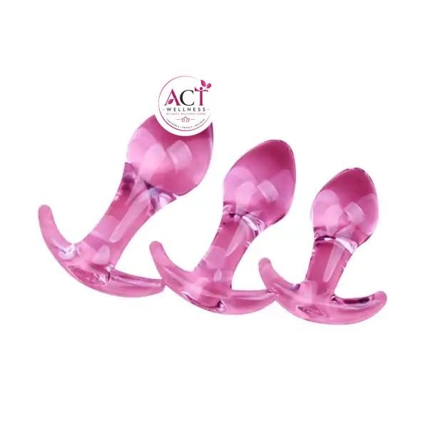 Glass Butt Plug Toy Anal Butt Plug with Boat Anchor Base for Men Women - Product Gallery View 2 | act wellness