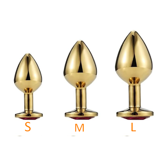 Golden 3 Pcs Luxury Round Shaped Anal Butt Plug - Product Gallery View 2 | act wellness