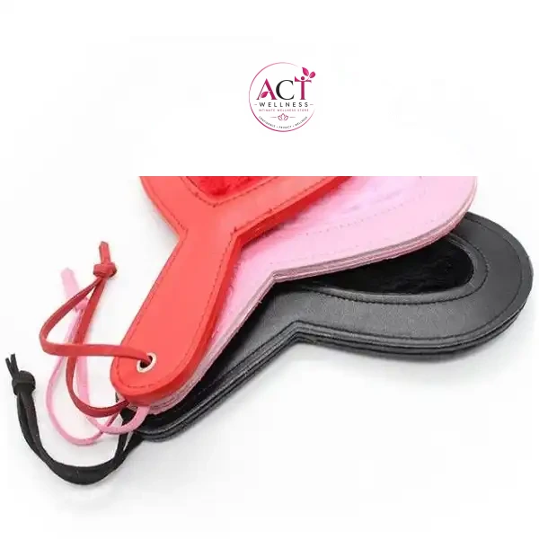 Heart-Shape Leather Hand Bat Spanking Floggers - Product Gallery View 3 | act wellness