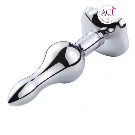 Heart Shape Metal Jewel Crystal Anal Butt Plug - Product Gallery View 2 | act wellness