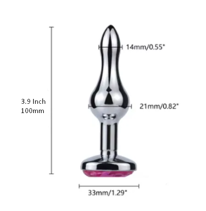Heart Shape Metal Jewel Crystal Anal Butt Plug - Product Gallery View 3 | act wellness