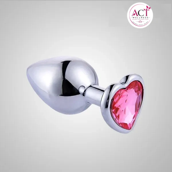 Heart Stainless Steel Crystal Anal Plug - Buy Online in India | act wellness - view 1