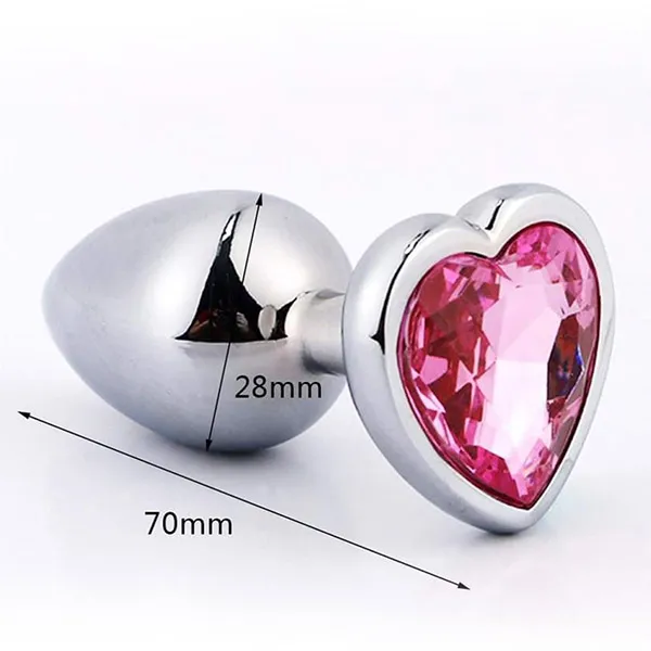 Heart Stainless Steel Crystal Anal Plug - Product Gallery View 2 | act wellness