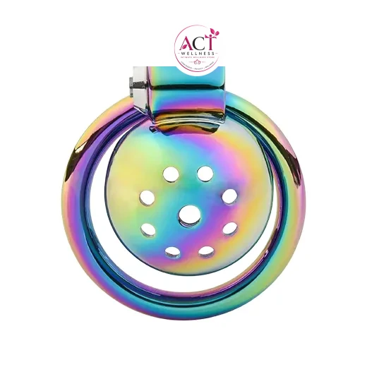 Inverted Flat Metal Chastity Device Lock for Men - Product Gallery View 4 | act wellness