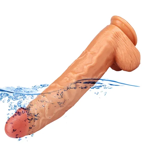 King Size 12 inch Huge Cock Dildo with Hands-Free Suction Cup Base Flesh - Product Gallery View 3 | act wellness