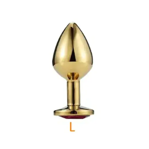 Large Golden Luxury Round Shaped Anal Butt Plug - Product Gallery View 2 | act wellness