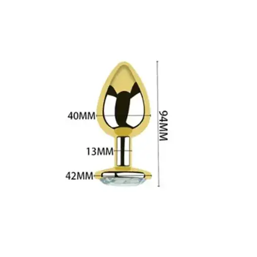 Large Golden Luxury Round Shaped Anal Butt Plug - Product Gallery View 3 | act wellness