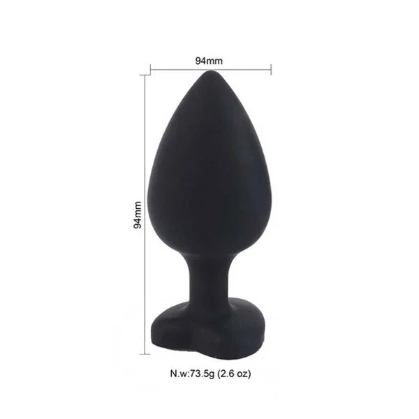 Large Heart Jewel Base Soft Silicone Plug - Product Gallery View 2 | act wellness